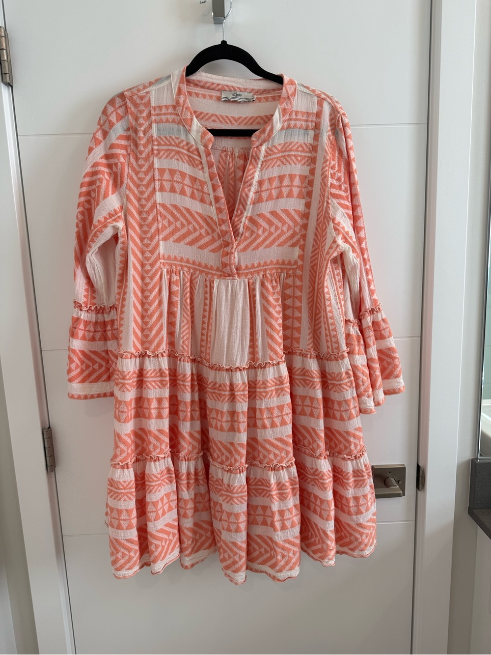 Devotion TWINS Coral and White dress